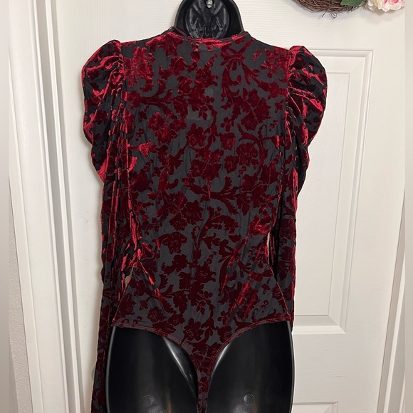 FREE PEOPLE Intimately NWT $98 Magic Night Bodysuit Velvet Burnout Whimsigoth S - Picture 12 of 15
